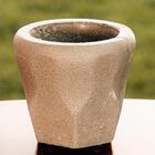 Conjunto 10 Vasos De Concreto Artesanal Bowling 9,5cm Cinza