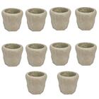 Conjunto 10 Vasos De Concreto Artesanal Bowling 9,5cm Cinza