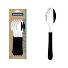 Conjunto 12 Colheres Leme Preto Tramontina Aço Inox
