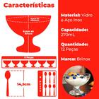 Conjunto 12 Peças Taça Sob 270ml+ Colher Sobrenesa