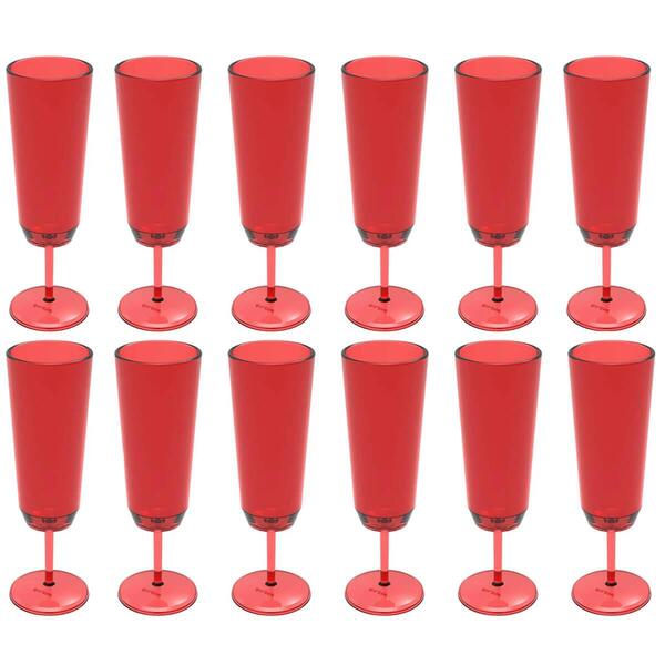 Conjunto 12 Taças Para Espumante Champanhe Crippa Plástico Ve