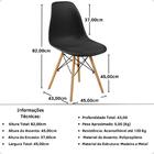 Conjunto 16 Cadeiras Charles Eames Eiffel Wood Base Madeira -