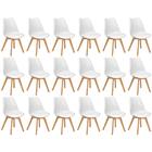 Conjunto 18 Cadeiras De Jantar Eames Wood Leda Design Estofad