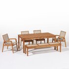 Conjunto 1 Banco 4 Cadeiras E 1 Mesa 180cm Traço Stain Jatobá