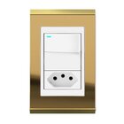 Conjunto 1 Interruptor Led + 1 Tomada 10a - Refinatto - Ouro