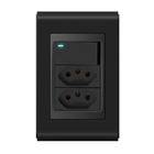 Conjunto 1 Interruptor Led + 2 Tomadas 10a - Refinatto - Pret
