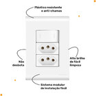 Conjunto 1 Interruptor Paralelo Com 2 Tomadas 20a Tramontina
