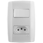 Conjunto 1 Interruptor Simples + 1 Tomada 10a - Ilumi Slim -