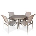 Conjunto 1 Mesa + 4 Cadeiras Para Área Externa - Cappuccino