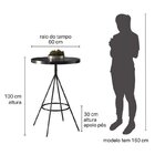 Conjunto 1 Mesa Bistrô Tampo Madeira Maciça Redondo 2 Banquet