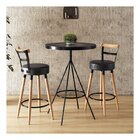 Conjunto 1 Mesa Bistrô Tampo Madeira Maciça Redondo 2 Banquet