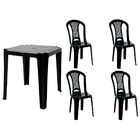 Conjunto 1 Mesa Tambaú Com 4 Cadeiras Atlântida Plástico Poli