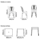 Conjunto 1 Mesa Tambaú Com 4 Cadeiras Atlântida Plástico Poli