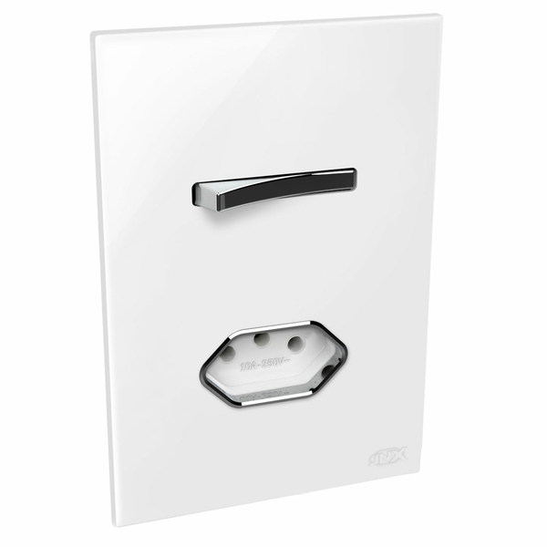 Conjunto 1 Paralelo + 1 Tomada 10a - Jnx Legacy C - Branco E