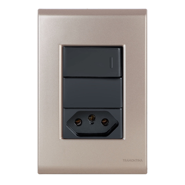 Conjunto 1 Paralelo + 1 Tomada 10a - Tramontina Liz Ouro Velh