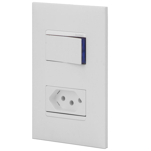 Conjunto 1 Paralelo + 1 Tomada 20a - Branco - Pial Plus +