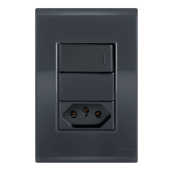 Conjunto 1 Paralelo + 1 Tomada 20a - Tramontina Liz Grafite -