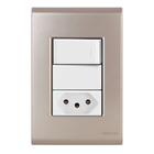 Conjunto 1 Paralelo + 1 Tomada 20a - Tramontina Liz Ouro Velh