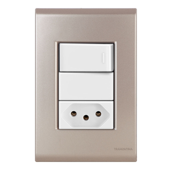 Conjunto 1 Paralelo + 1 Tomada 20a - Tramontina Liz Ouro Velh