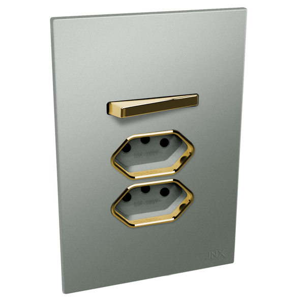 Conjunto 1 Paralelo + 2 Tomadas 10a - Jnx Legacy R - Platina