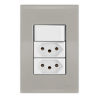 Conjunto 1 Paralelo + 2 Tomadas 10a - Tramontina Liz Fendi /