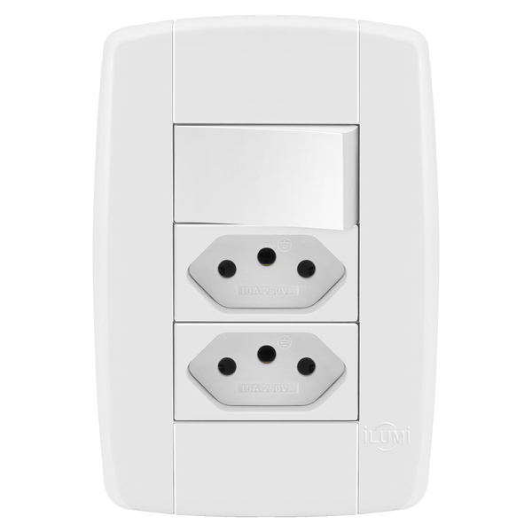 Conjunto 1 Paralelo + 2 Tomadas 20a - Ilumi Lev - 87014