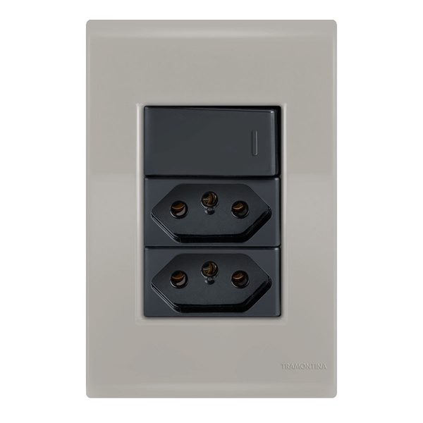 Conjunto 1 Paralelo + 2 Tomadas 20a - Tramontina Liz Fendi /