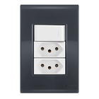 Conjunto 1 Paralelo + 2 Tomadas 20a - Tramontina Liz Grafite