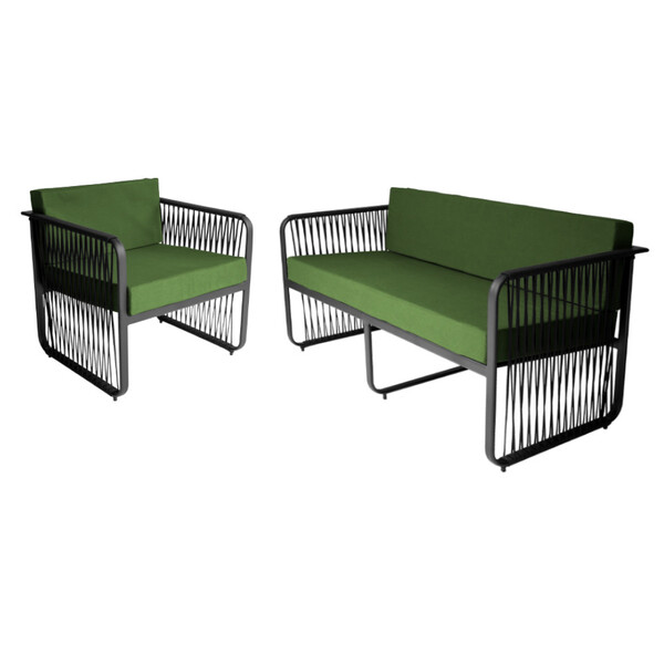 Conjunto 1 Poltrona E 1 Namoradeira Santiago Em Alumínio E Co