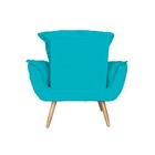 Conjunto 1 Poltronas Decorativa Opala E Puff Opala Pés Palito