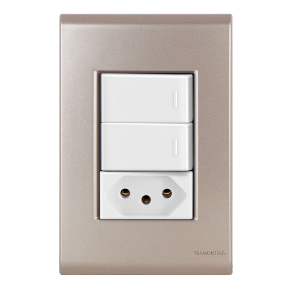 Conjunto 1 Simples + 1 Paralelo + 1 Tomada 10a - Tramontina L