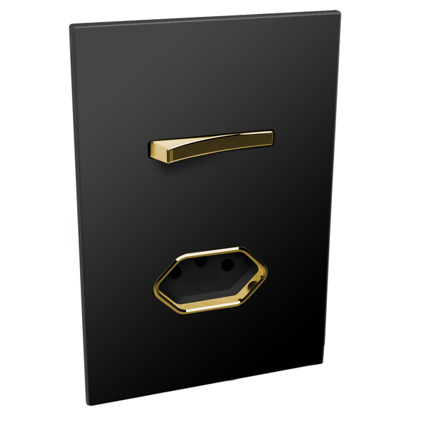 Conjunto 1 Simples + 1 Tomada 20a - Jnx Legacy C - Preto Fosc