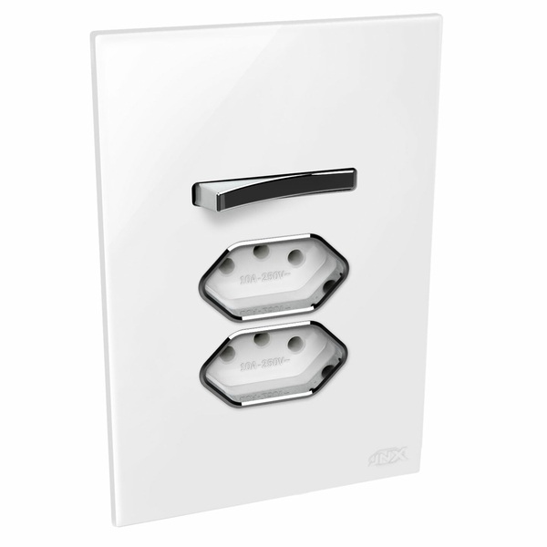 Conjunto 1 Simples + 2 Tomadas 20a - Jnx Legacy C - Branco E