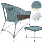 Conjunto 1 Sofá A21 Varanda Aluminio E Fibra Azul Estonado 1