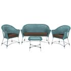 Conjunto 1 Sofá A21 Varanda Aluminio E Fibra Azul Estonado 1
