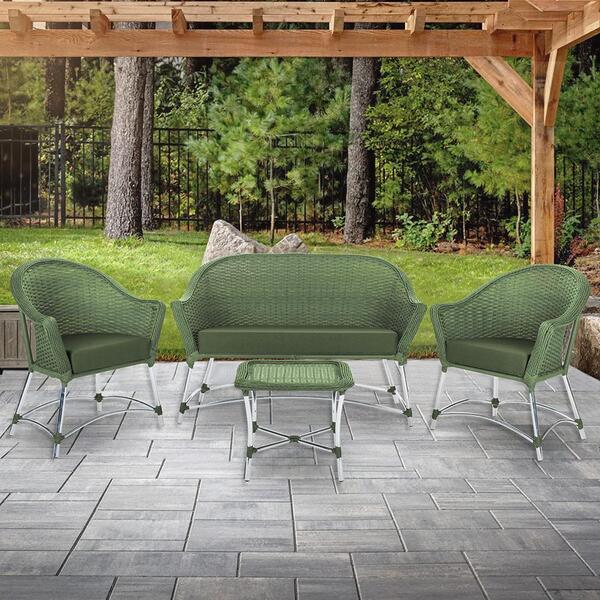 Conjunto 1 Sofá A30 Varanda Aluminio E Fibra Verde Estonado 1