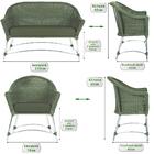 Conjunto 1 Sofá A30 Varanda Aluminio E Fibra Verde Estonado 1