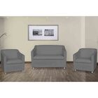 Conjunto 1 Sofá Tila 2 Lugares E 2 Poltronas Suede Cinza Caro