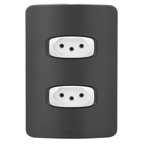 Conjunto 1 Tomada 10a + 1 Tomada 20a - Gracia Black Maxx / Br