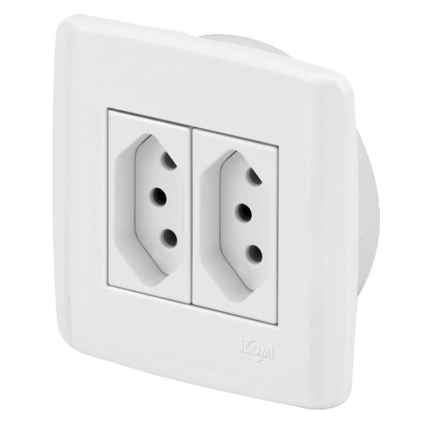 Conjunto 1 Tomada 10a + 1 Tomada 20a - Ilumi Slim Móveis - Is