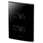 Conjunto 1 Tomada 10a + Tomada 20a - Inova Black Piano - Blp34