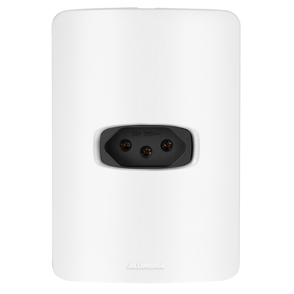 Conjunto 1 Tomada 10a - Alumbra Gracia Branco / Preto - Gbp002