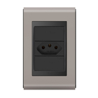 Conjunto 1 Tomada 10a - Refinatto - Argila Acetinado / Preto