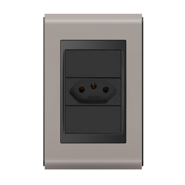 Conjunto 1 Tomada 10a - Refinatto - Argila Acetinado / Preto