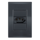 Conjunto 1 Tomada 10a - Tramontina Liz Grafite - Tlg002