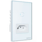 Conjunto Tomada e Interruptor 1 tomada e 1 interruptor 10A 4x2 Branco ETW 1011 Intelbras