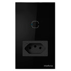 Conjunto Tomada e Interruptor 1 tomada e 1 interruptor 10A 4x2 Preto ETW 1011 Intelbras