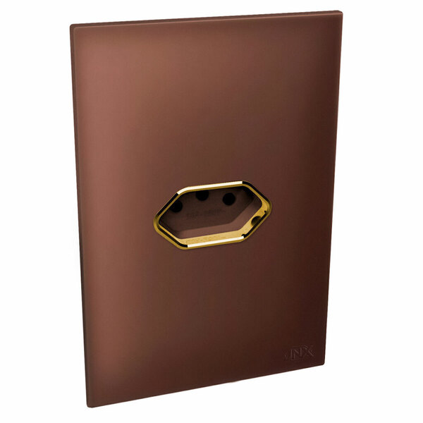 Conjunto 1 Tomada 20a - Jnx Legacy - Aço Corten E Dourado Lac