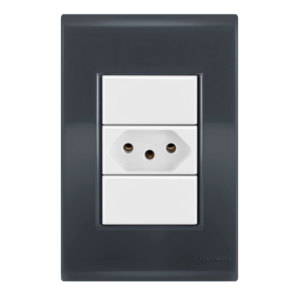 Conjunto 1 Tomada 20a - Tramontina Liz Grafite / Branco - Tlg