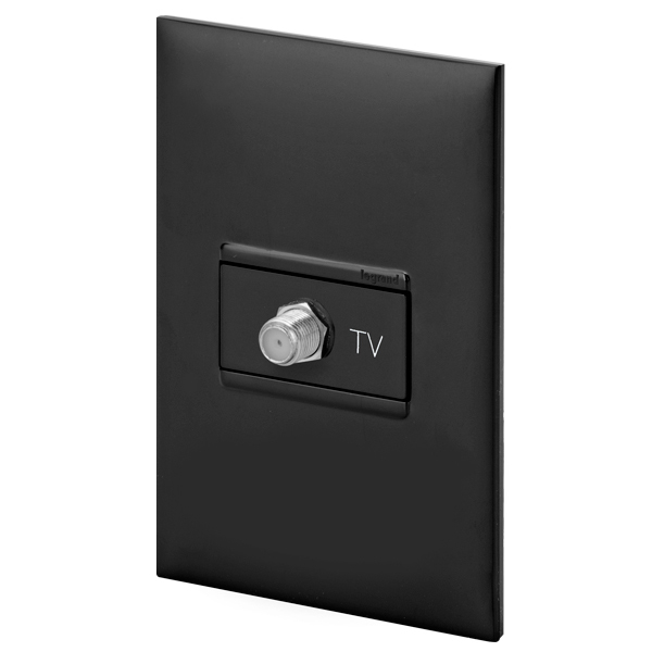 Conjunto 1 Tomada De Tv - Preta - Pial Plus +